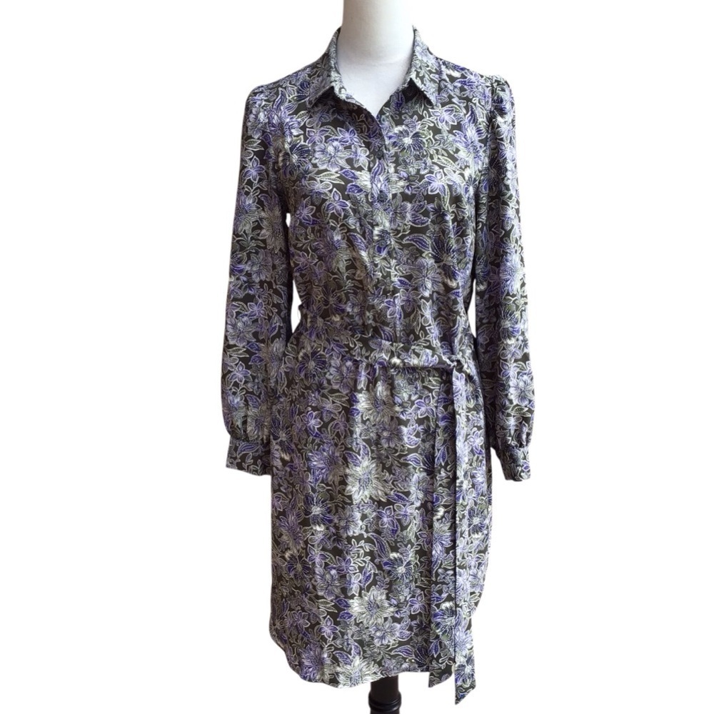 Loft Floral Long Sleeve Shift Dress Women’s Size Small - Picture 4 of 10